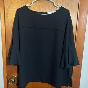 Jones Studio Black Flounce Sleeve Blouse 1X